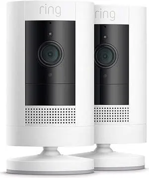 Ring Stick Up Cam Battery White 2 Pack Wireless Indoor/Outdoor Camera