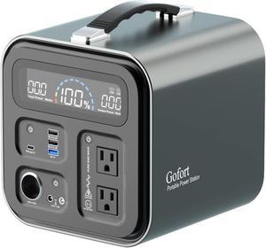 GOFORT Portable Power Station 550Wh600W Peak 1000W 110V AC Outlets Portable Solar Generator 120W 12VDC TypeCPD Quick Charge 45W Backup Power Battery Pack For Outdoor RV Camping CPAP Home Emergency