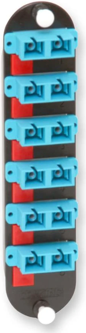 Closet Connector Housing Panel with 6 Duplex SC Adapters,12 F, 50 µm multimode (OM3/4) Closet Connector Housing Panel with 6 Duplex SC Adapters,12 F, 50 µm multimode (OM3/4)