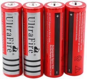 4x 18650 3.7v 18650 RECHARGEABLE 3000mAh Genuine ULTRAFIRE Button Top batteries