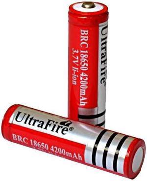 Two 18650 3.7v 3000mAh ULTRAFIRE button-top batteries