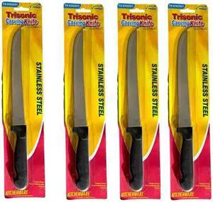 Set of FOUR Ultra-Sharp Carving Knives for Slicing Meat, Fruit, Bread 7.5 in/17z