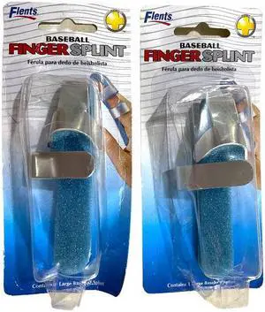 2-pk Large Size Brace For Jammed or Injured Finger Baseball Finger Splint 13z