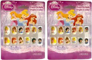 TWO 12pks Disney Princess Press-On Nails Artificial False Nails Set Girls 10z