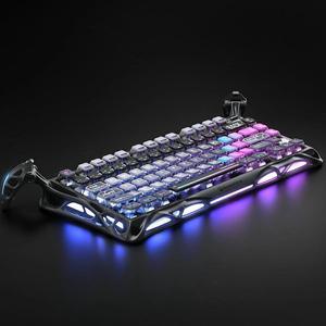 GravaStar Mercury K1 Pro 75% Wireless Mechanical Gaming Keyboard, Gasket Compact Custom Keyboard Hot-Swap Socket, Linear Switches, with RGB Backlit & Frame - Galaxy Black