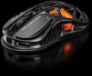 GravaStar Mercury M2 Wireless Gaming Mouse with 26,000 DPI, PAW3395DM Sensor -79g Lightweight Hollowed-Out Design -5 Programmable Buttons -5 Dynamic Lightsync RGB - Stealth Black