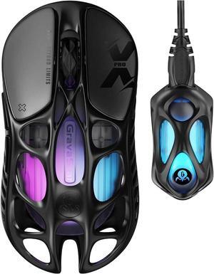 GravaStar Mercury X Pro Wireless Gaming Mouse, Come with 8K Dongle  32,000 DPI PAW 3950 Sensor, 8,000Hz Polling Rate, Only 49g, Magnesium Alloy Hollow Frame, RGB Lighting, 5 Programmable Buttons