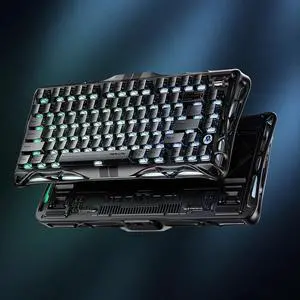 GravaStar Mercury V75 HE Keyboard, 75% HallEffect Magnetic Switch Gaming Keyboard, 8000Hz Polling, 0.005RT, Wired USB-C, RGB Backlit, Adjustable Actuation, SemiAluminum Chassis-Stealth Black