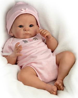 The Ashton - Drake Galleries Little Peanut So Truly Real® Baby Girl Doll Fully Poseable Weighted with RealTouch® Vinyl Skin by Renowned Master Doll Artist Tasha Edenholm 17"- inches