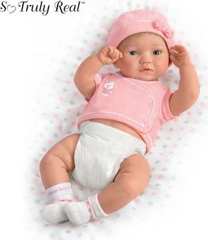 The Ashton - Drake Galleries A Little One To Love Sweet Baby Girl Doll So Truly Real® Anatomically Correct RealTouch® Vinyl Skin with Blanket by Ping Lau 16"-inches