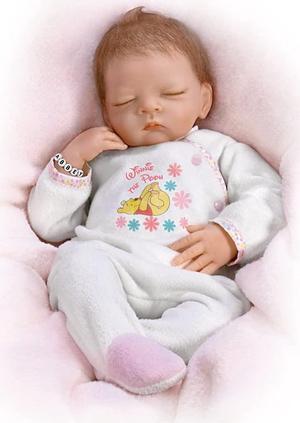 The Ashton-Drake Galleries "You're My Pooh Bear" Baby Girl Doll with Personalizable Bracelet by Master Doll Artist Waltraud Hanl 19-inches