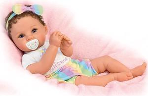 The Ashton - Drake Galleries One Of A Kind Katherine So Truly Real® Lifelike RealTouch® Vinyl Skin Realistically Hand-painted with Magnetic Pacifier & Poseable Weighted Doll by Ping Lau 18-inches