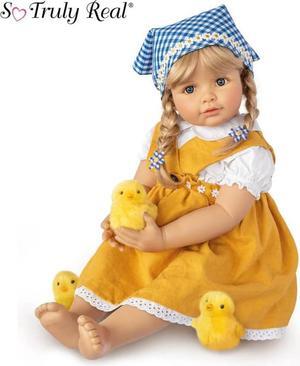 The Ashton - Drake Galleries "Emma With Chicks" Child Doll And Plush Chicks Set So Truly Real® Poseable & Handcrafted of RealTouch® Vinyl Child Doll by Monika Gerdes 24-inches