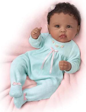 The Ashton - Drake Galleries So Truly Real Tiffany New Born African American Black Lifelike Baby Doll by Linda Murray 21"-inches