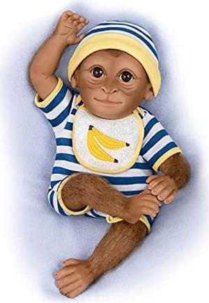 The Ashton - Drake Galleries So Truly Real Kirby Monkey Baby Doll with Hand-Applied Mohair