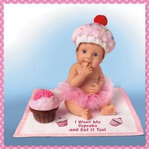 The Ashton-Drake Galleries Hats Off to You Baby Collection Issue #15: 'I Want Cupcake/Eat It To' Baby Resin Doll by Sherry Rawn 5.5-Inches
