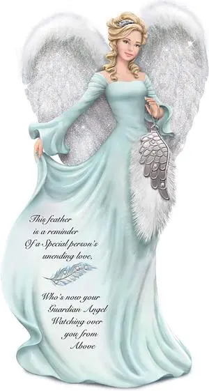 The Hamilton Collection Dona Gelsinger A Feather from an Angel Hand-Painted Figurine Adorned with Swarovski Crystals