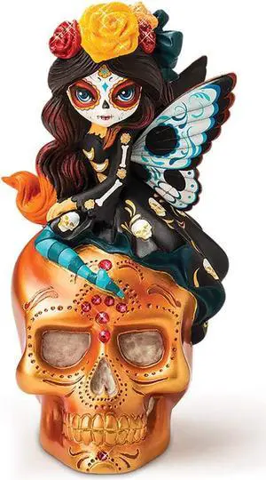 The Hamilton Collection Jasmine Becket-Griffith Spirit of The Blessed Peace Glow in The Dark Sugar Skull Decor