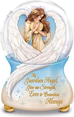 The Bradford Exchange An Angel's Embrace Illuminated Musical Glitter Globe Figurine 6-inches