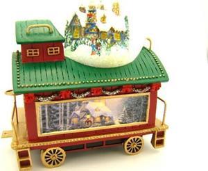 The Bradford Exchange Wonderland Express Miniature Snow Globe Collection: Silent Night Caboose Christmas Decoration by Thomas Kinkade