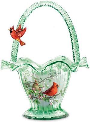 The Bradford Exchange Cardinal Serenade Hand-Blown Art Glass Bowl