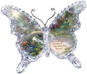 The Bradford Exchange Crystalline Butterfly Hope Garden of Paradise Sculpture Collection by Thomas Kinkade 4.5-inches