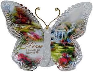 The Bradford Exchange Garden of Paradise Crystalline Butterfly Sculpture Collection PEACE by Thomas Kinkade 4.5-inches