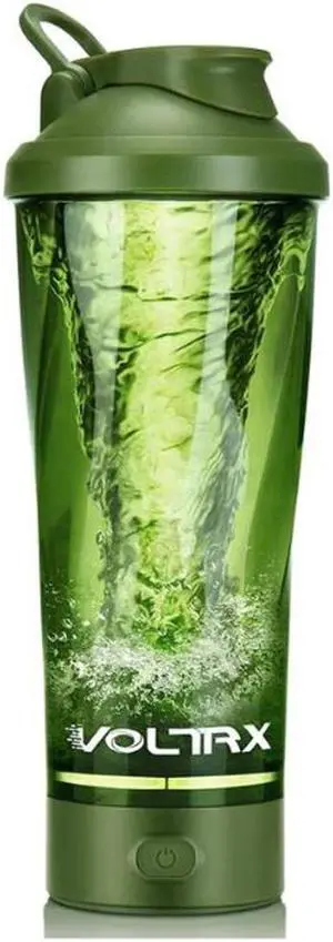 VOLTRX Electric Shaker Bottle - Vortex Boost Portable USB C Rechargeable Protein Blender Shake Mixer BPA Free Waterproof 24 oz Green