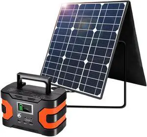 200W Peak Power Station, Flashfish CPAP Battery 166Wh 45000mAh Backup Power Pack  With 50W 18V Portable Solar Panel, FLASHFISH Foldable Solar Charger