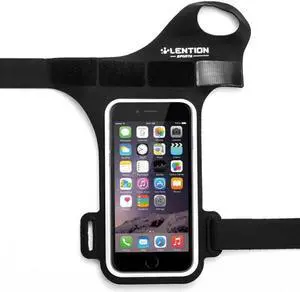 Lention LENTION Running Wristband for 3.5 - 5 Inch Smart Phone with Touch Screen - Forearm Band and Key ID Cash Holder for Outdoor - Activities - (Black)