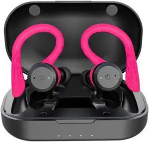 CYBORIS Bluetooth 5.0 Headset TWS Dual Bluetooth Headset True Wireless IPX7 Waterproof with Ear-hook In-ear Noise Canceling Headphones