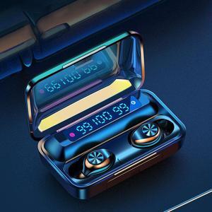 Portable F9-10 TWS bluetooth 5.0 Three LED Power Display Smart Touch Waterproof In-ear Earphone with Charging Box & Noise Cancellation