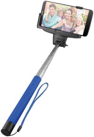 Extendable Selfie Stick with Built-in Bluetooth(R) Camera Button (Blue)