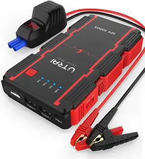 UTRAI Car Battery Starter, 1000A Peak 13000mAh 12V Car Auto Jump Starter, Portable Battery Booster with Lithium Jump Box and LED Light (Up to 6L Gas or 4.5L Diesel Engine) (Model BJ-MINI-OR)
