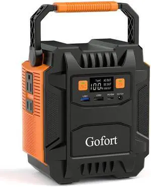 Gofort 200w Portable Power Station Power Bank Solar Generator Ac 200w -dc 120w L-type-c 18w-qc3.0-5w Led For Camping, Back Up Power, Cpap Battery