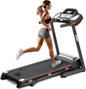 Folding Electric Treadmill Motorized Running Machine with Manual Incline and Hydraulic Rod Mechanism