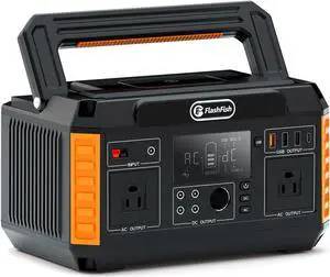 Flashfish 560W Portable Power Station, 520Wh/140400mAh Solar Generator Backup Power with 2x110V/560W AC Outlets, 5xDC Output and 4xUSB Outputs, Lithium Battery pack Lithium Battery Pack for Outdoor RV