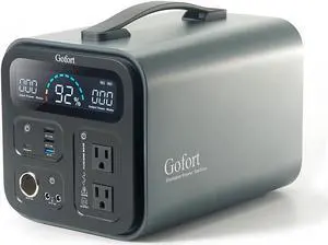 GOFORT Portable Power Station, 1100Wh Solar Generator With 1200W (Peak 2000W) 110V AC Outlets, 120W 12V DC, QC3.0&TypeC, SOS Flashlight, Backup Power Lithium Battery Pack For Outdoor RV/Van Camping