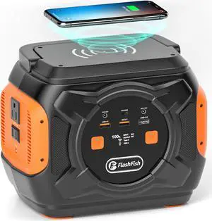 320W Portable Power Station, Flashfish 292Wh 80000mAh Solar Generator Backup Power With AC/DC/100W PD Type-c/QC3.0/Wireless Charger /Flashlight, CPAP Battery Pack Emergency Power Supply Battery Powere