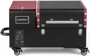 Costway Movable Pellet Grill and Smoker with Temperature Probe