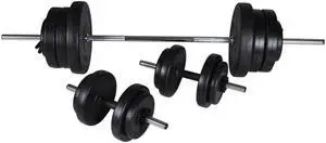 Adjustable Dumbbell and Barbell Weight Lifting Set 133.4 lb