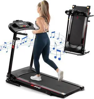 Folding Treadmills for Home with Bluetooth and Incline, Portable Running Machine Electric Compact Treadmills Foldable for Exercise Home Gym Fitness Walking Jogging