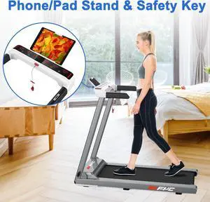 Folding Treadmill for Home Electric Treadmill Running Exercise Machine Portable Compact Treadmill Foldable for Home Gym Fitness Workout Jogging Walking, No Installation Required