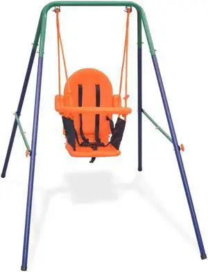 Toddler Swing Set with Safety Harness Orange
