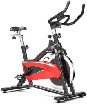 Magnetic Exercise Bike Fitness Cycling Bike with 35Lbs Flywheel for Home and Gym-Black & Red