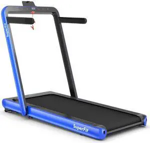 4.75HP 2 In 1 Folding Treadmill with Remote APP Control-Navy