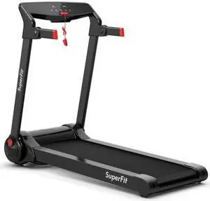 3HP Electric Folding Treadmill with Bluetooth Speaker-Red
