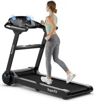 2.25HP Folding Treadmill with Bluetooth Speaker-Black