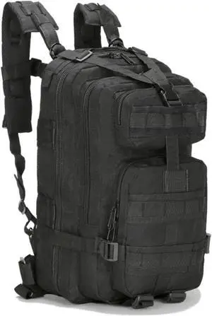 Military 3P Tactical 25L Backpack | Army Assault Pack | Molle Bag Rucksack | Range Bag - Black