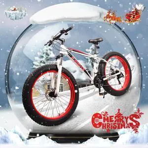 Fat Tire Mountain Bike,26-Inch Wheels,21-Speed,Aluminum Alloy - 155*78*24CM, white